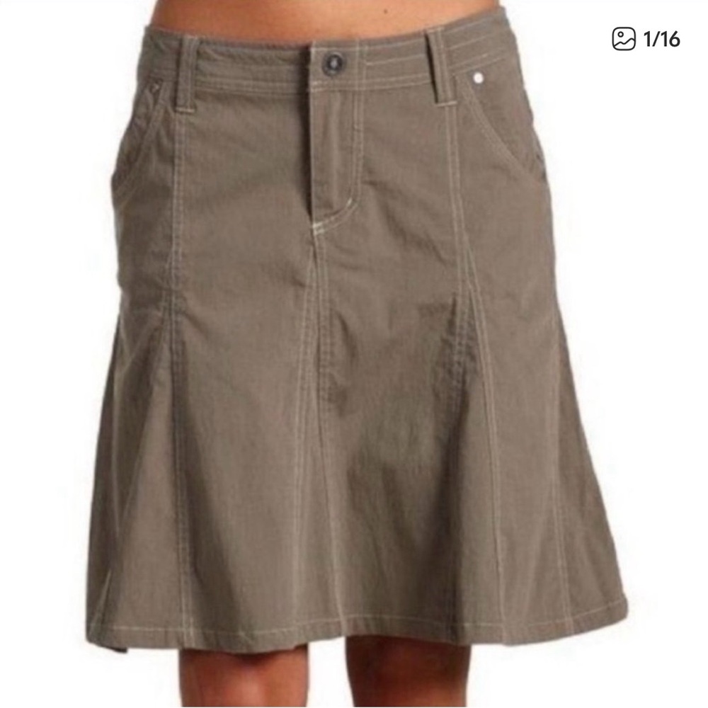 Kuhl Splash Active Outdoor Hiking Gray Knee Length A Line Skirt Sz 12